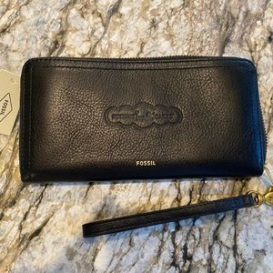 Black Fossil Wallet: Nothing Bundt Cakes Branded